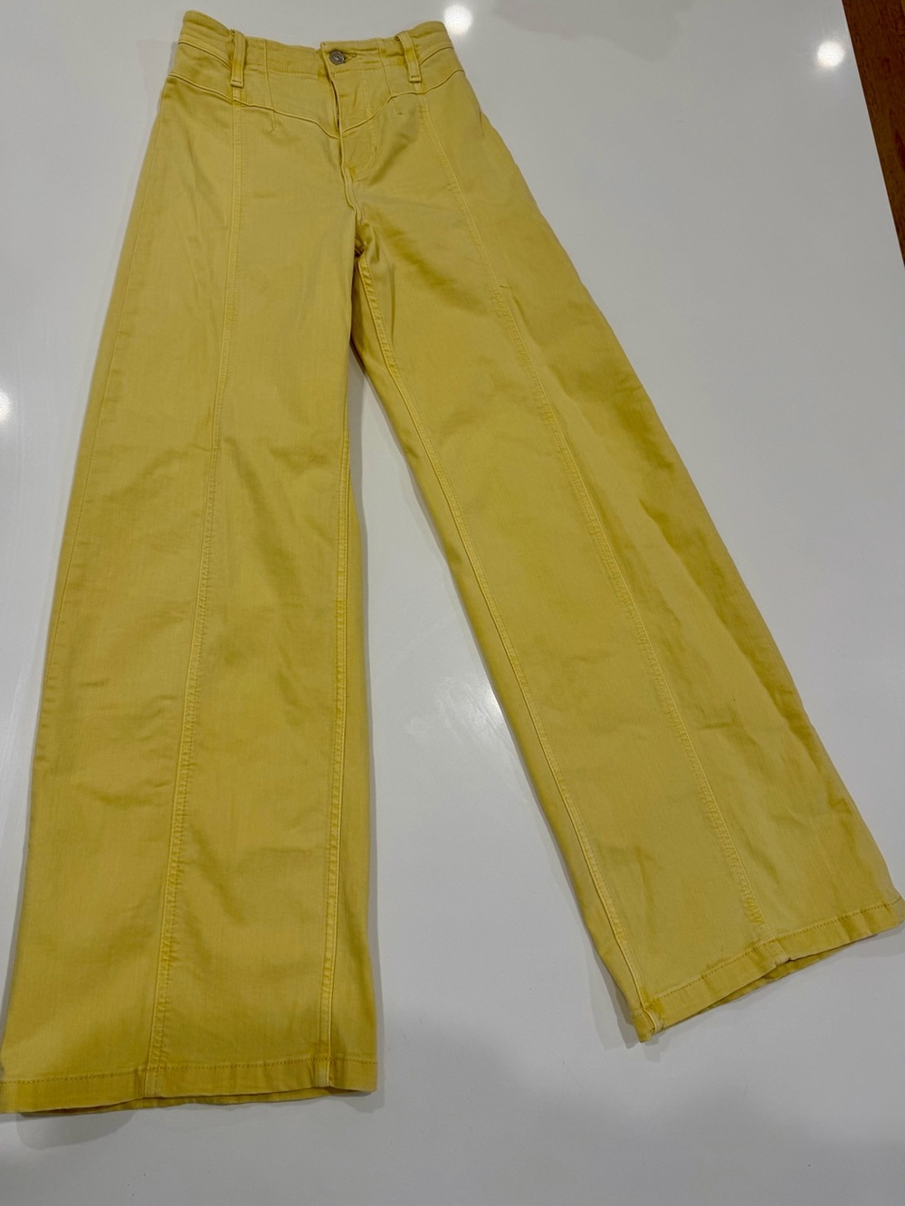 Free People We The Free Soft Yellow High-Rise Pants